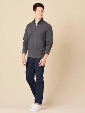 Men's Charcoal Quarter-Zip Sweatshirt-XL-NWT